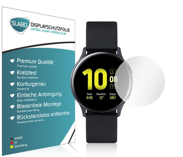 Slabo Displayschutzfolie für Samsung Galaxy Watch Active2 40mm (4er Set) KLAR Slabo Displayschutzfolie für Samsung Galaxy Watch Active2 40mm (4er Set) KLAR