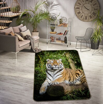3D Zoo Tiger Bamboo B352 Animal Non Slip Rug Mat Elegant Photo Carpet Amy
