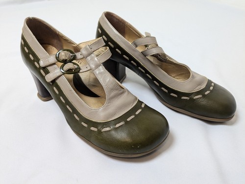 John Fluevog Operetta Brightman Mary Jane tacco verde 10,5 - Foto 3 di 10