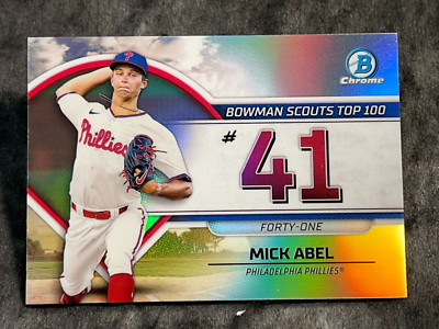 2023 Bowman Chrome REFRACTOR BOWMAN SCOUTS TOP 100 #41 Mick Abel, item ...