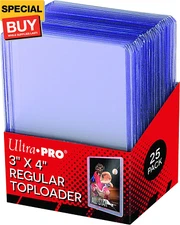 3" X 4" Clear Regular Toploader 25ct Top Loaders for Cards Baseball Card Protect