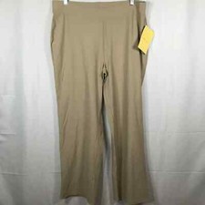 NWT Modern Soul Pants Womens Sz 1X Beige Tan Stretch Knit Wide Leg Pull On