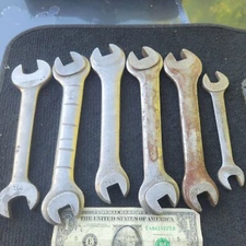 6 Vtg JH Williams Open Ended Wrench Set RARE models 534 731 Superrench USA Tools