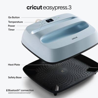 NEW Sealed Box Cricut EasyPress 3 - 12x10 Heat Press Machine - Zen Blue