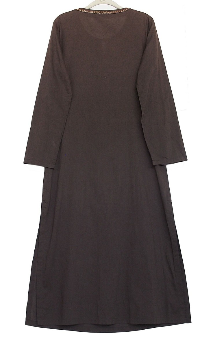 ISABEL MARANT Etoile Embroidered Beaded Dress Tunic Cotton Brown Size 2/M View 5