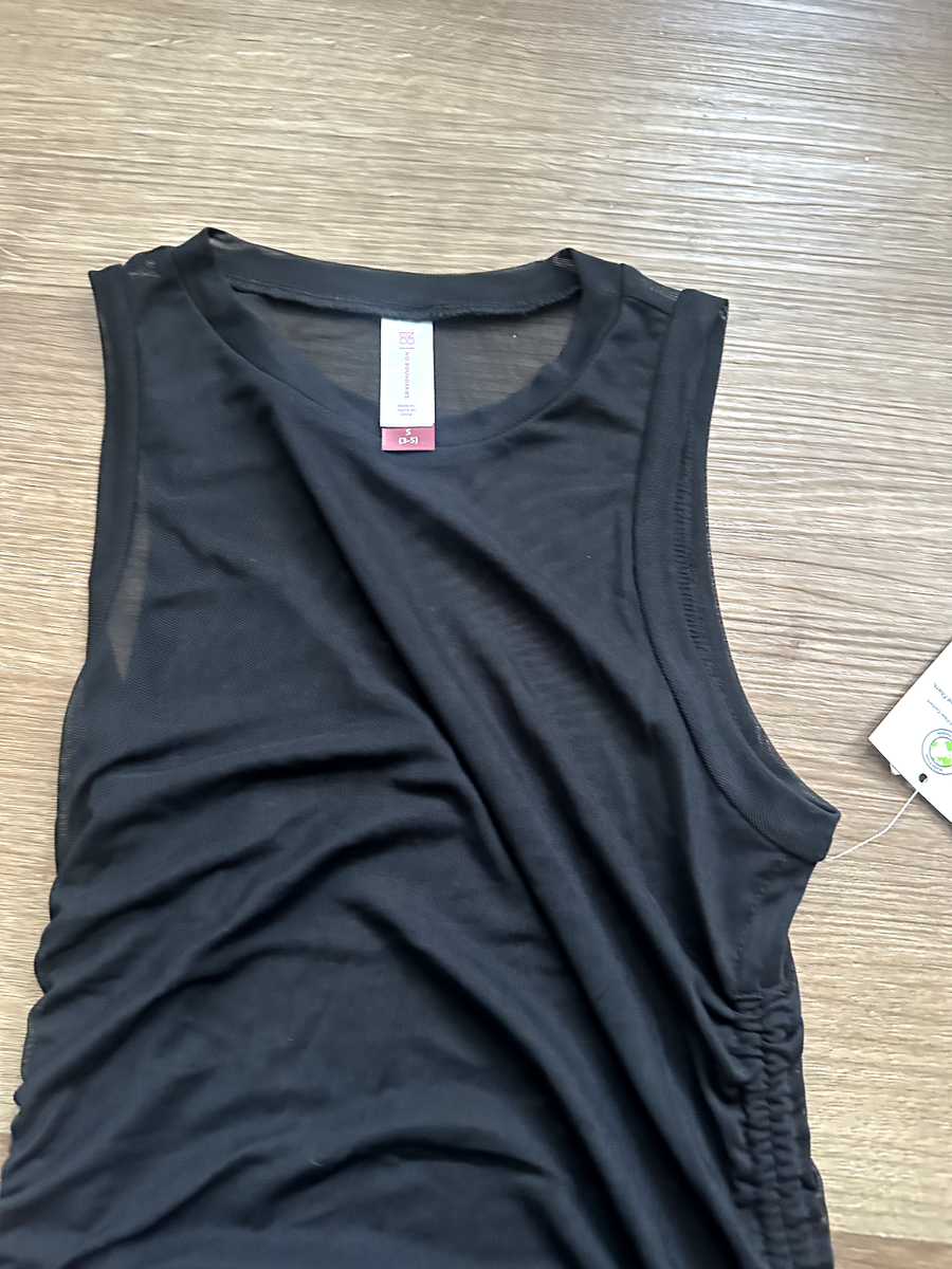 No Boundaries Mesh Coverup Dress Ruched Sheer See-Thru Black Juniors Small  3-5 | eBay