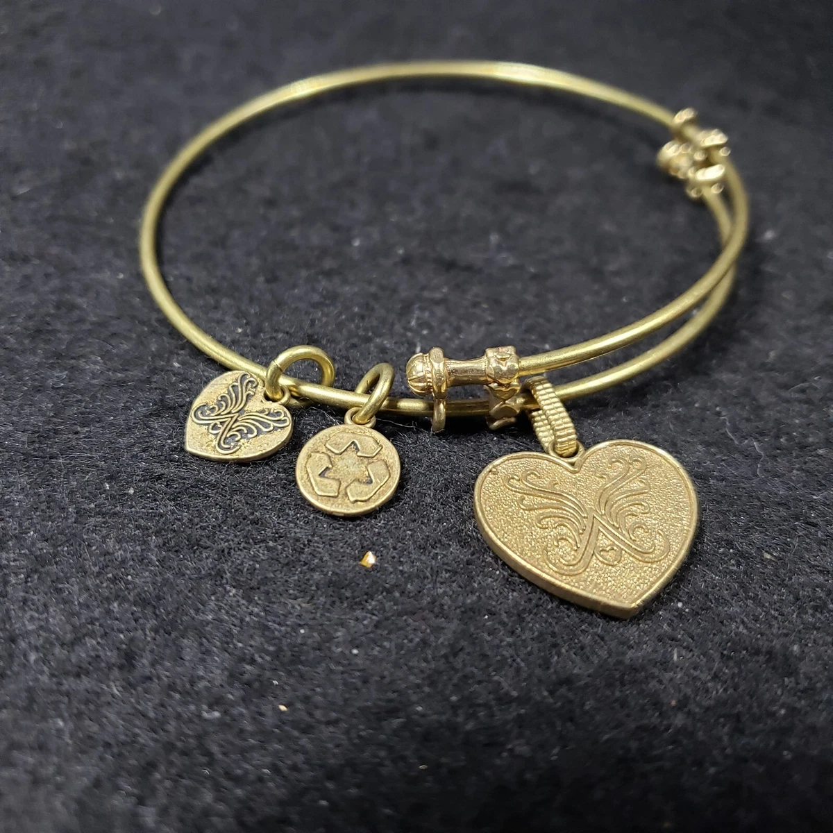 Gold charm shop bangle bracelet