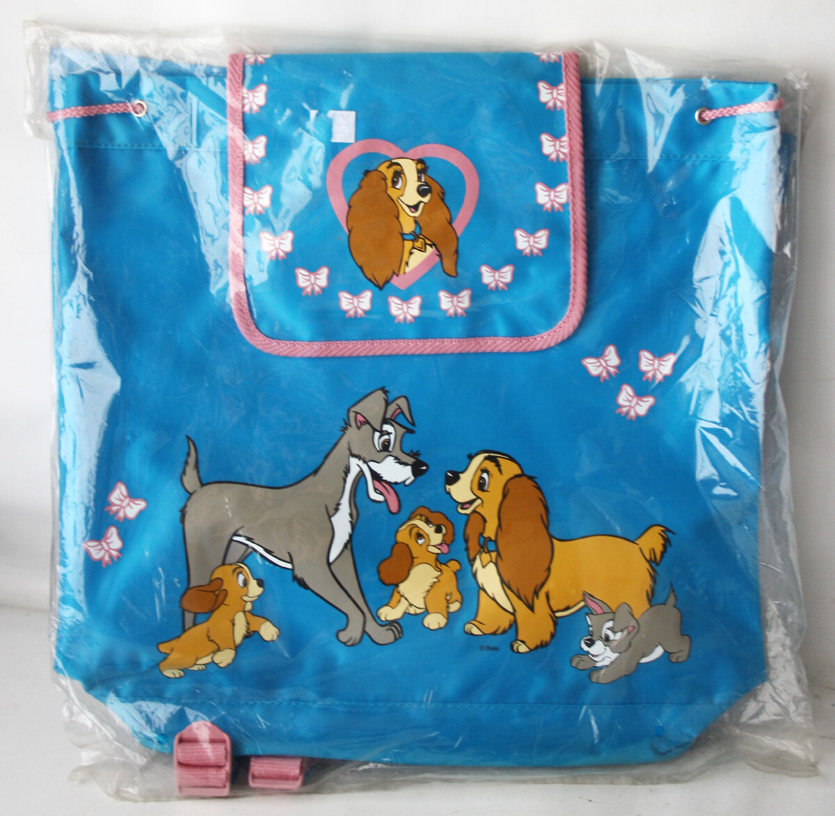 AUTHENTIC VINTAGE 90'S DISNEY LADY & THE TRAMP DUFFLE RUCKSACK BAG