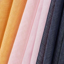 Sheer Voile Gasa Fabric 118" Wide Faux Linen Curtain Drapery Apparel Sold BTY