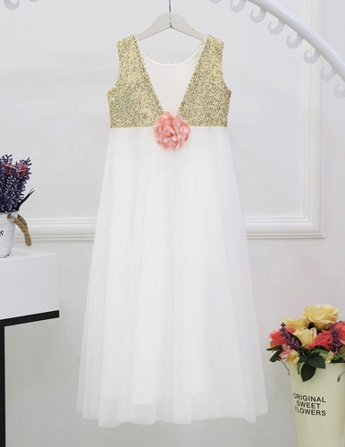 US Girl Flower Dress Princess Wedding Bridesmaid Kid Birthday Party Pageant Maxi - Picture 8 of 43