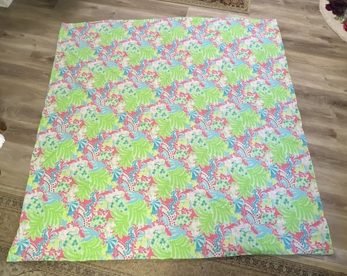 LILLY PULITZER "Checking In" Gecko Garnet Hill Full Queen DUVET Cover - Picture 10 of 12