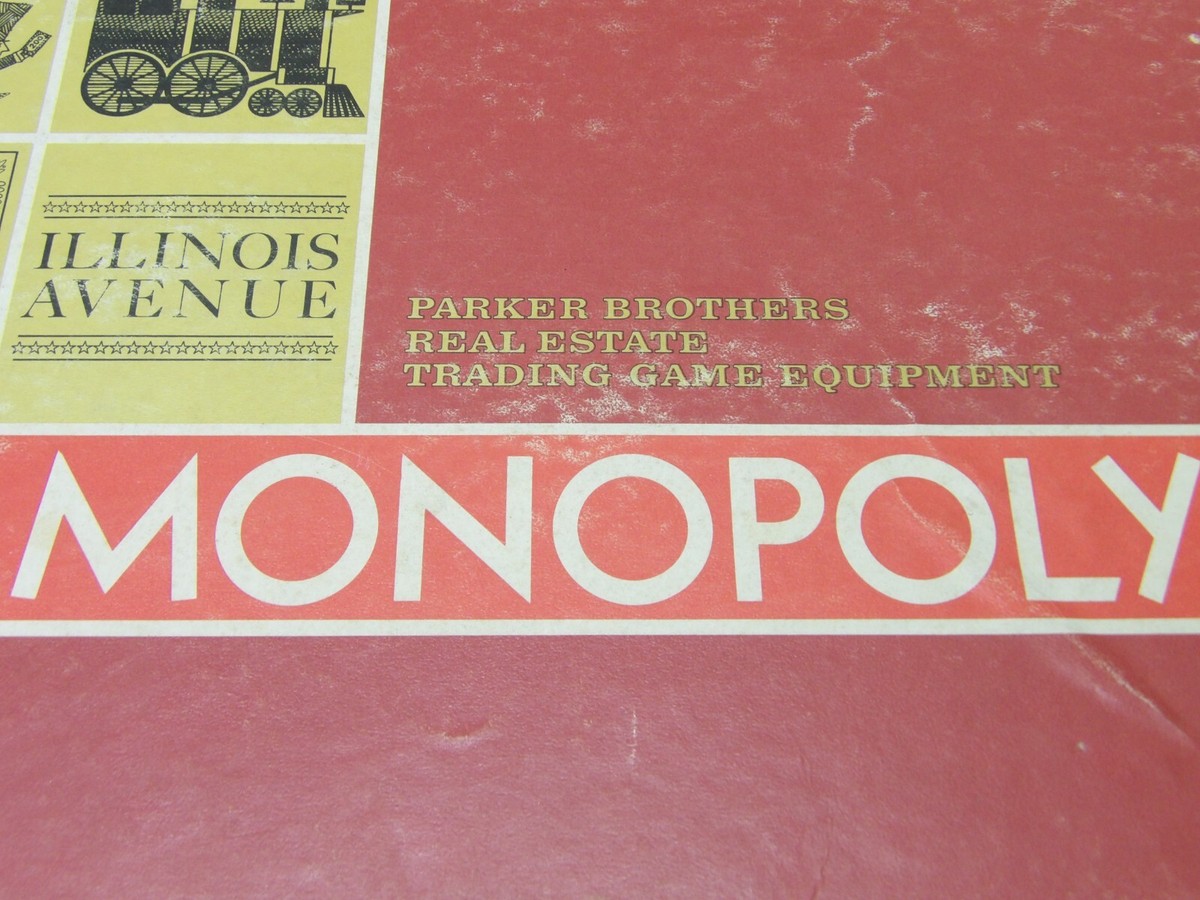 Vintage 1964 Monopoly Board Game Red Box Parker Brothers Complete