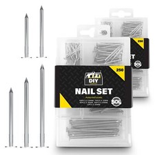 500pk Assorted Flat Head Wood Nails Mixed Sizes DIY Carpentry Fixing Set