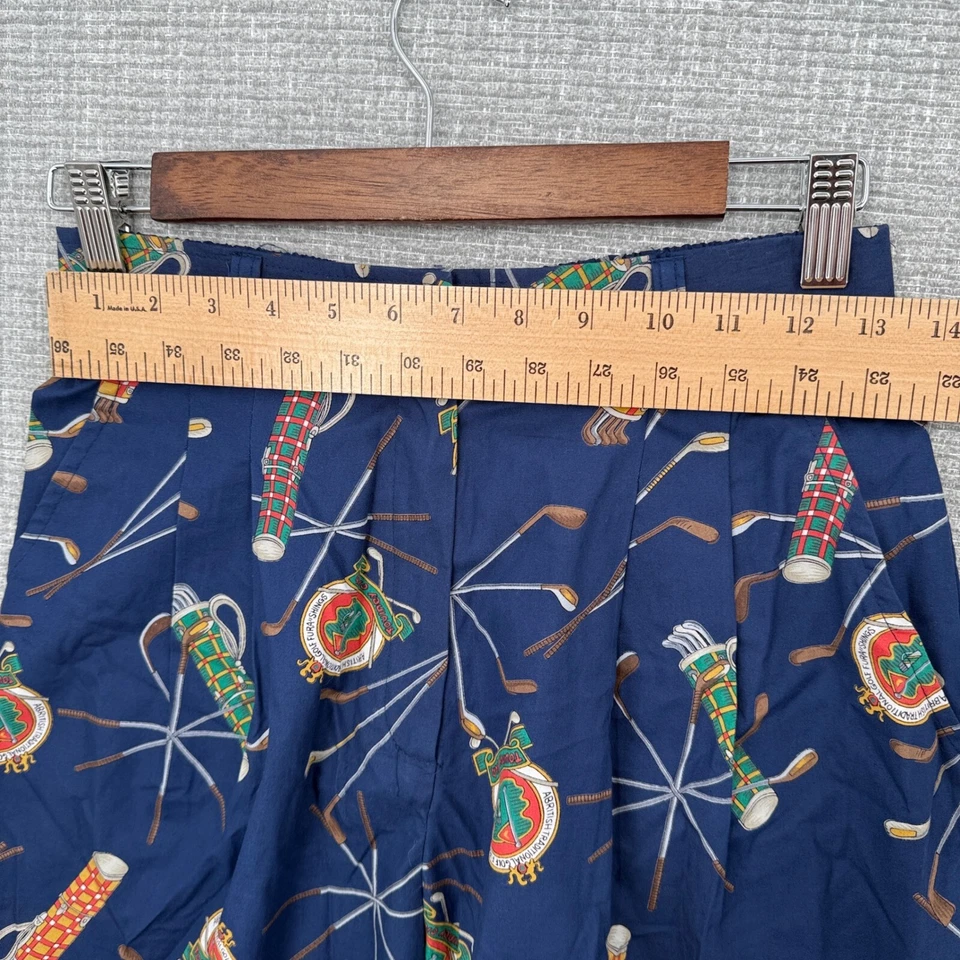 Pantalones Cortos De Colección Quantum Sportswear Estampado de Golf Cintura Alta Algodón Talla 8 Novedad Años 90 Preparación Foto 4 de 4