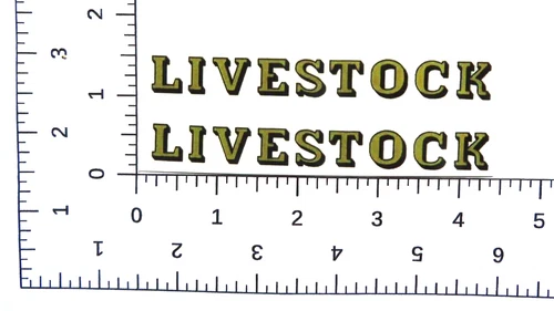 water slide decal set for Tonka Livestock truck w/tracking