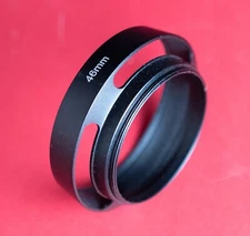 BRAND NEW Metal 46mm Screw-in Vented & Tilted Camera Lens Hood DSLR/Mirrorless