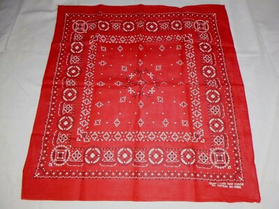 Vtg Bandana Bandanna 100% Cotton Red RN13962 Medallion