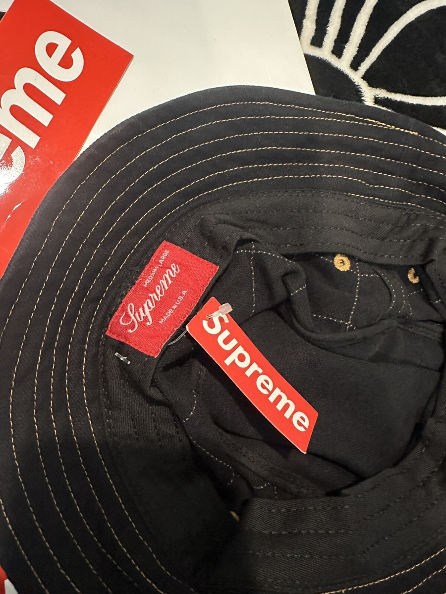 SUPREME DIAMOND STITCH CRUSHER CAMP CAP BLACK M/L DS | eBay