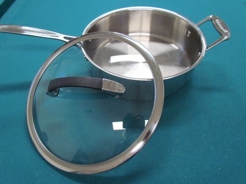 Cuisinart Stainless Steel 3.5 Quart Sautee Pan Helper Handle, Lid Model #733-24H