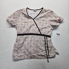 Dickies Scrub Top Multicolor Shirt Short Sleeve Adult Women's Size S Small