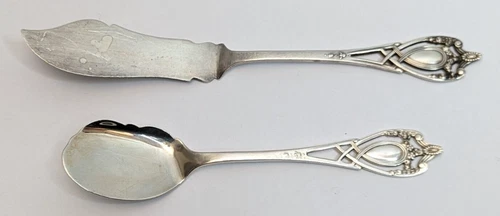 Lunt MONTICELLO Sterling: 5 5/8" Jelly Server & 6 7/8" Master Butter Knife, 49g