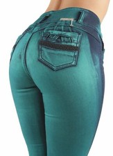 Women's Juniors / Plus Colombian Design Mid Waist Butt Lift Push Up Skinny Jeans