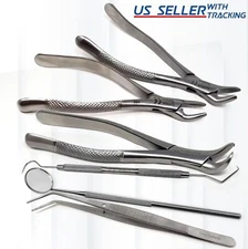 BASIC DENTAL SET +DENTAL EXTRACTING EXTRACTION FORCEPS #150+151+23 +DENTAL TOOLS