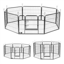 8 PANEL HEAVY DUTY PET PLAY PEN CAGE DOG RABBIT PUPPY METAL OUTDOOR ENCLOSURE