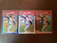 3 JOHN SMOLTZ 2023 Donruss Baseball #265 Red Foil /2023 + BLUE FOIL + BASE 1990 