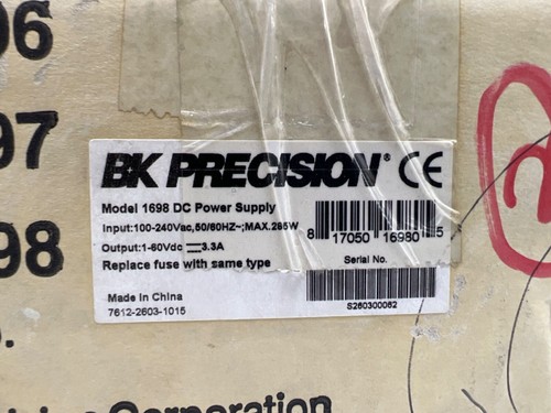 BK Precision 1698 DC Power Supply, 1-60Vdc, 3.3 A - Picture 3 of 5
