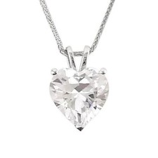 Heart Shaped Diamond Pendant 1.5ctw Heart Diamond Solitaire Necklace White gold