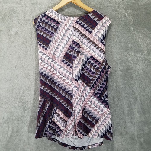 Blusa Top Nic + Zoe para Mujer 2X Multicolor Sin Mangas Cuello en V Envolvente Torcido - Imagen 4 de 8