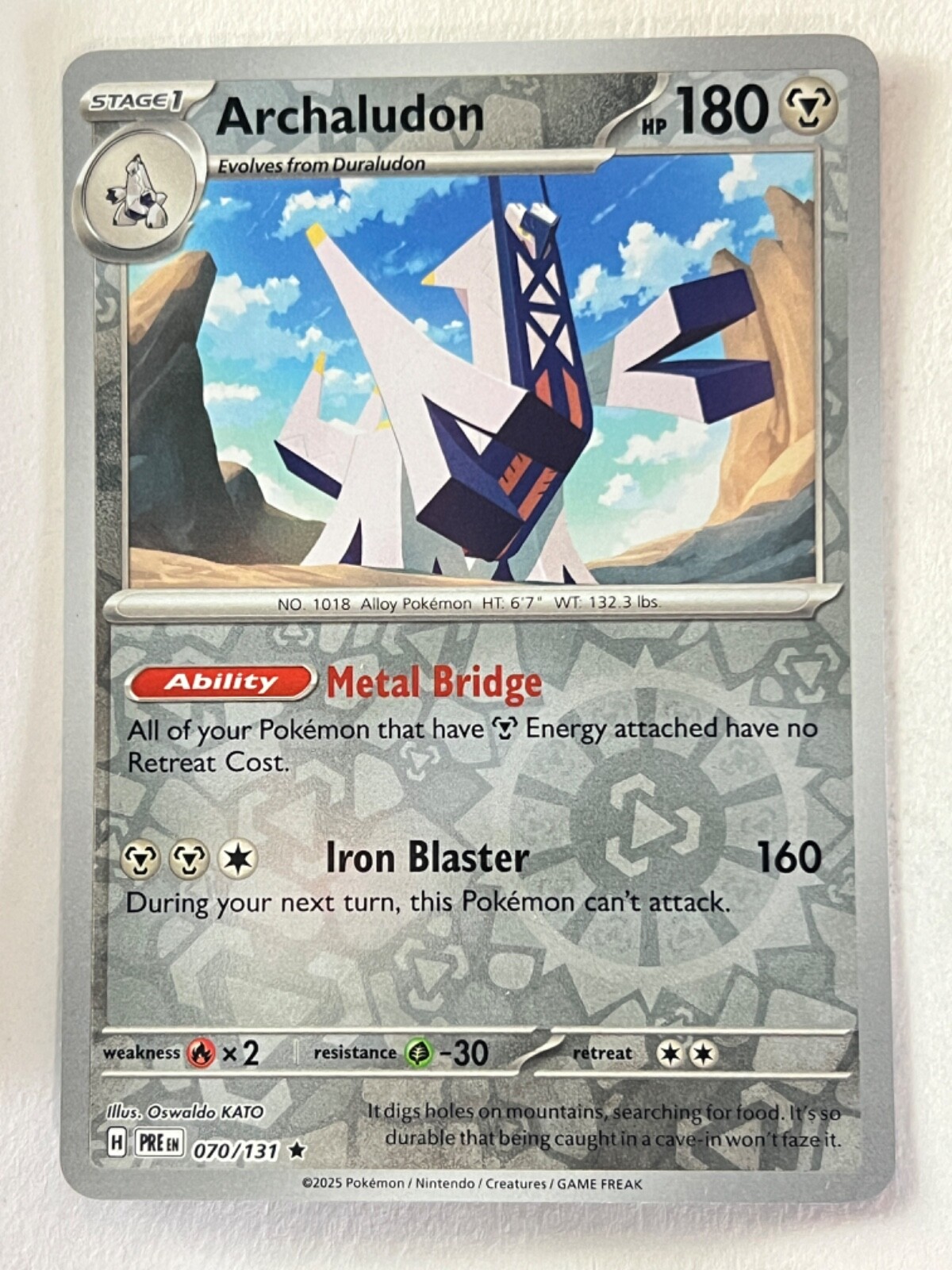 Archaludon 070/131 Reverse Holo Prismatic Evolutions Pokemon TCG Near Mint NM