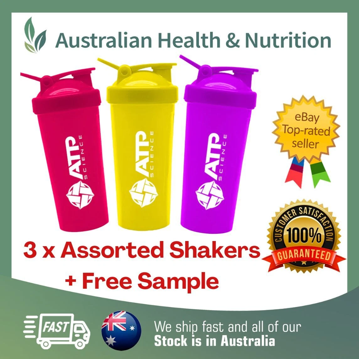 3 x ASSORTED PROTEIN SHAKERS + FREE SAME DAY SHIPPING