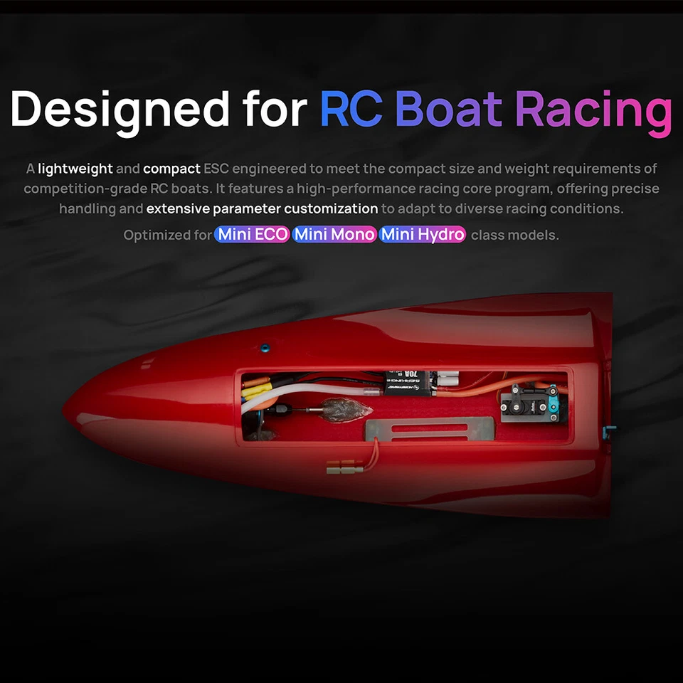 Hobbywing Seaking Pro 70A Brushless ESC 2-4S for Mini ECO Mono Hydro RC Boat - Image 3 of 4