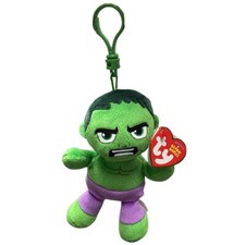 TY Marvel Beanie Baby Clip - HULK (Plastic Key Clip - 4 inch) - MWMTs