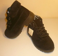 GIRLS SIZE 1 Y BOBBIE BROOKS WINTER SNOW ANKLE BOOTS BLACK W FUR SHOES BRAND NEW