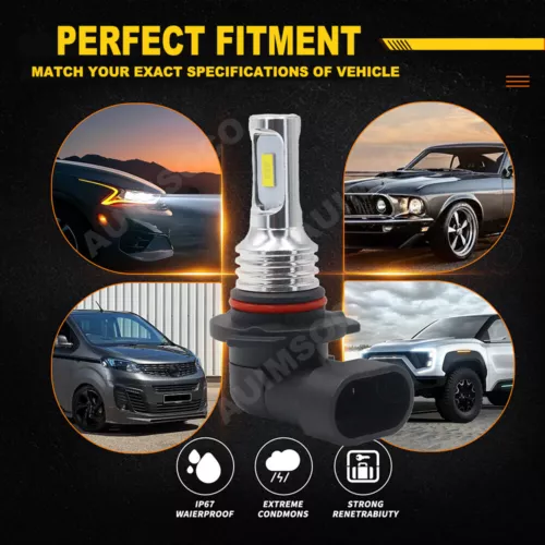 9006 9005 LED Headlights Kit Combo Bulbs 10000K High Low BEAM Super White Bright - Picture 16 of 16