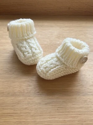 ADA OLIVER KNITS Knitting Pattern Baby Booties Mock Cable Paper Copy Beginner DK 0-3 3-6 Gift