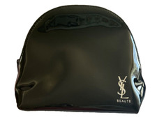 Yves Saint Laurent Beaute YSL black Patent Makeup cosmetic Bag Pouch case clutch
