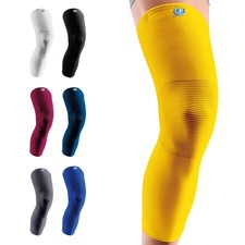 Compression Sleeve Leg Full Length Sports Cycling Running Men Women Yellow S