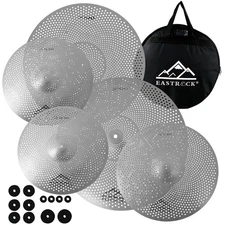 EASTROCK 5-Piece Low Volume Cymbal Set 14" Hi-Hat 16" 18" Crashes 20" Ride