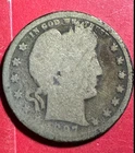 1897O US Barber SILVER Quarter "New Orleans" Mint! Semi Key Date! Old US Coin!