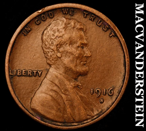 1916-S Lincoln Wheat Cent - Scarce  Extra Fine+  Better Date  No Reserve  #i5099