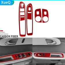 6x Red Carbon Fiber Window Lift Switch Panel Cover For Chevrolet Traverse 09-17