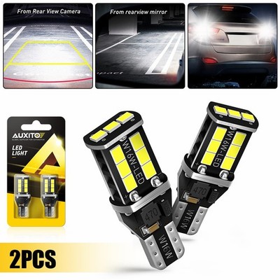 T15 912 921 W16W White 15-LED Backup Reverse Light Bulb CANBUS Error Free 2PCS