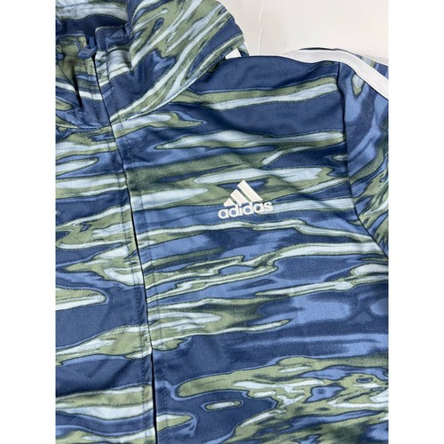 Adidas Camo Blue Athletic Zip Up Jogger Pants Set Outfit size 7 - Picture 11 of 15