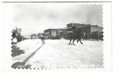 Steamboat Springs Colorado Ski Joring Hurdle Race Main Street RPPC Postcard
