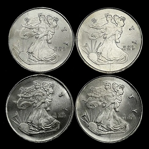 Lot Of 4x 1/4 Oz .999 Silver Highland Mint American Eagle Rounds - 1 Oz Total!