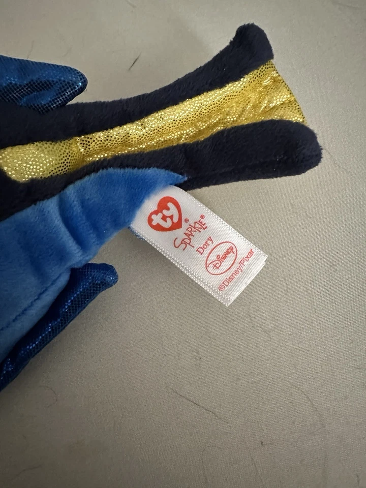 TY Sparkle Disney Finding Dory Blue Fish Beanie Plush 9½" Stuffed Animal Nemo - Image 4 of 4